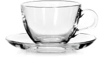 Чашка с блюдцем "Бейзик" 215мл 6перс. стекло 97948В, , шт в интернет-магазине Патент24.рф